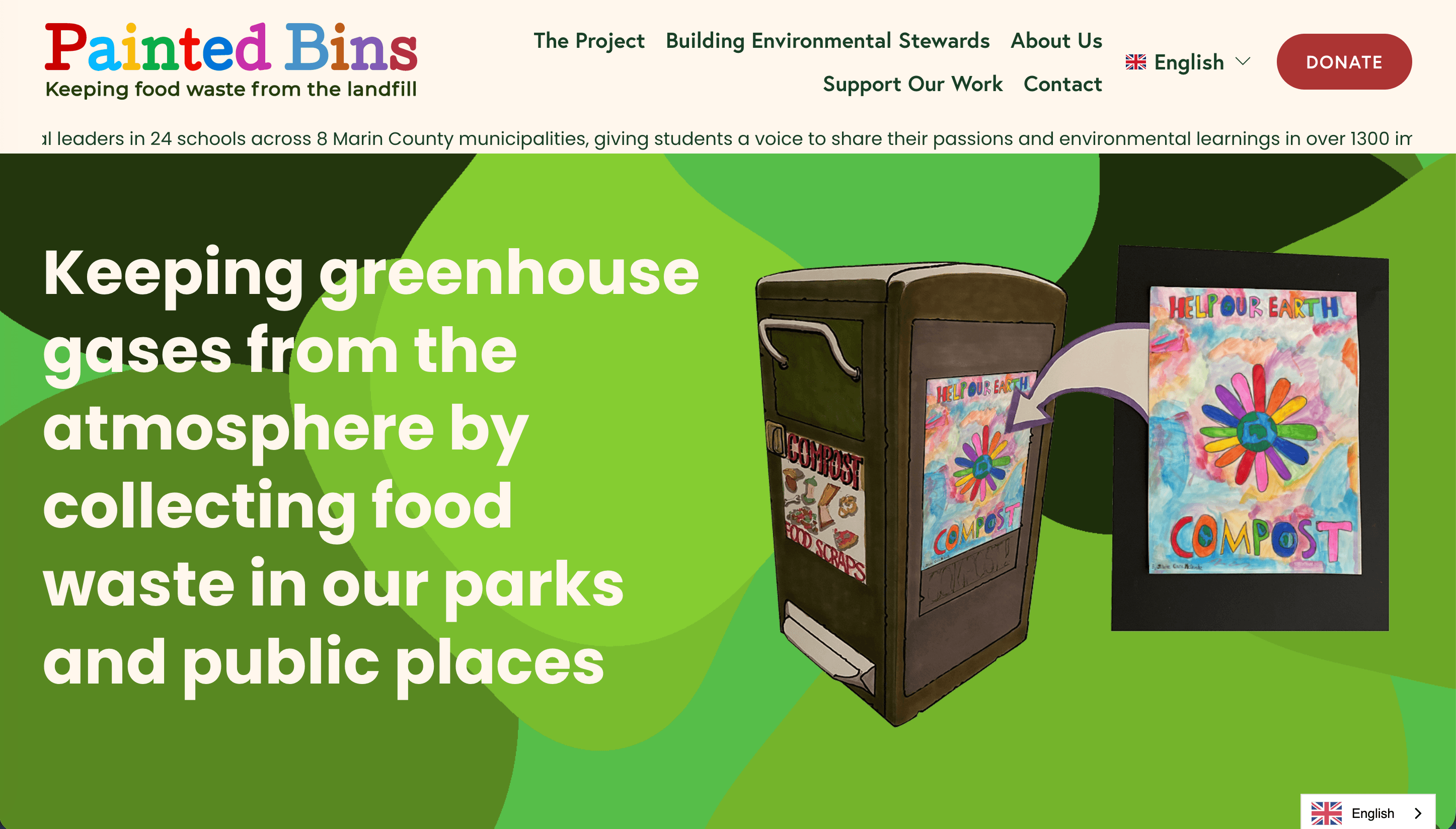 Painted Bins website