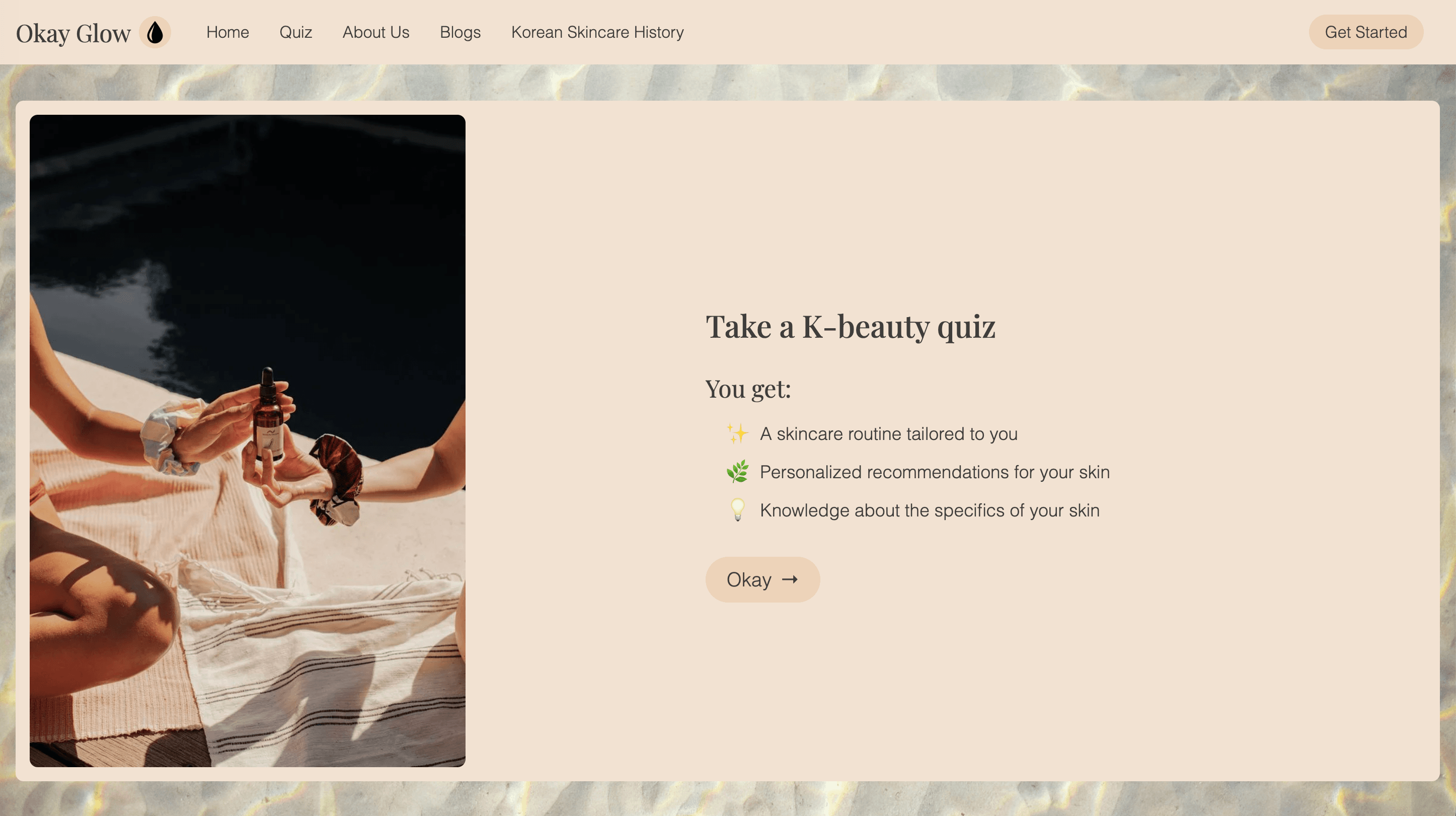 Okay Glow website